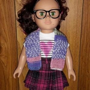 Handmade ILTY #582 winter knitted 18 in doll scarf